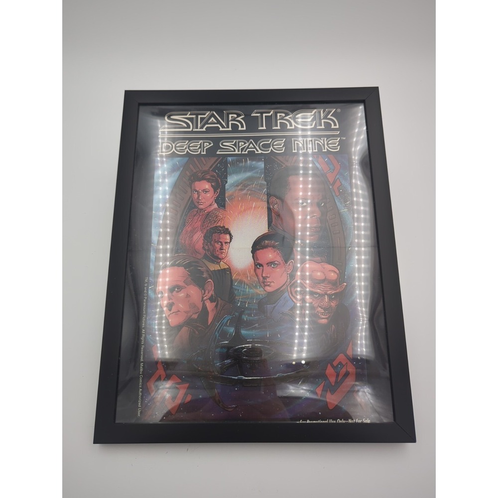 Star Trek Deep Space Nine 1993 Malibu Comics Promo Poster 10x13‎ Framed VTG